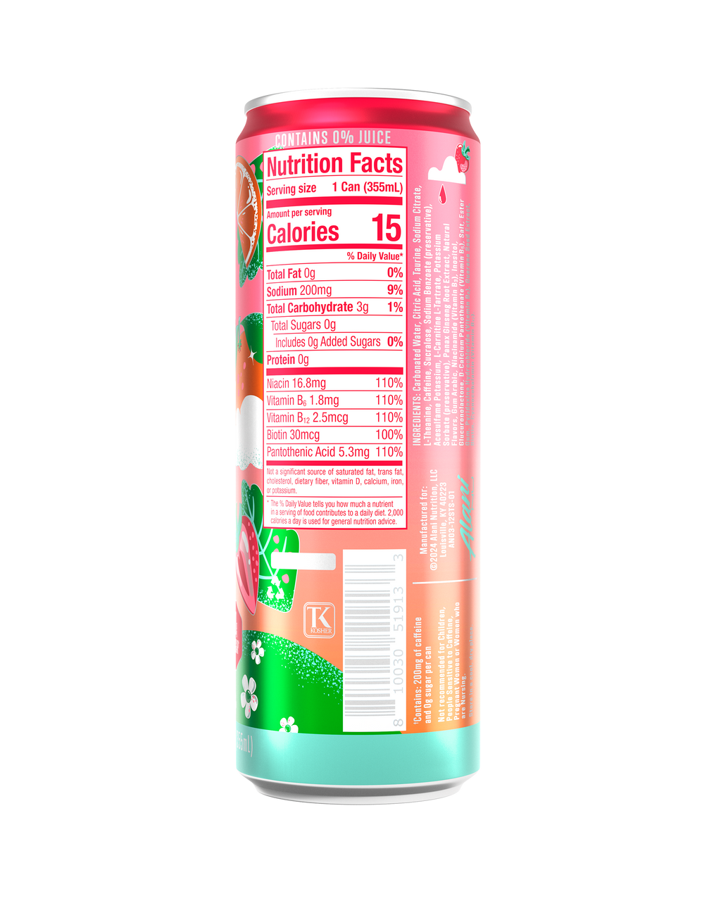 Alani Nu Energy Drink - Strawberry Sunrise H3 - image 3