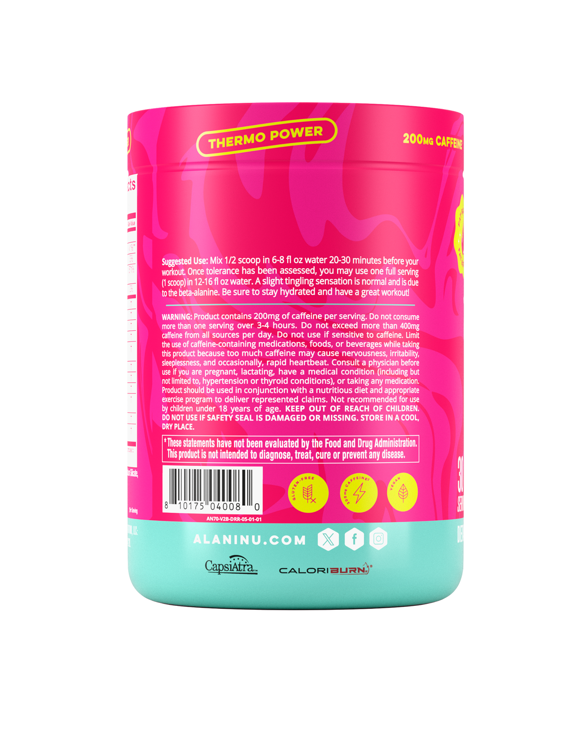 Alani Nu Pre-Workout+ Burn - Dragon Fruit Rush R1 - image 3