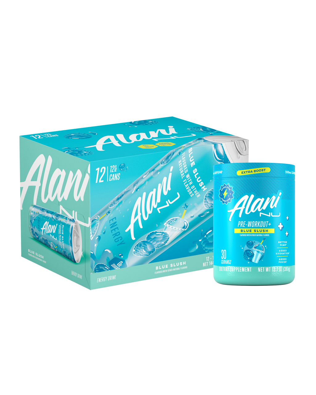 Alani Nu Energy Drink & Pre-Workout+ - Blue Slush D9 - image 1