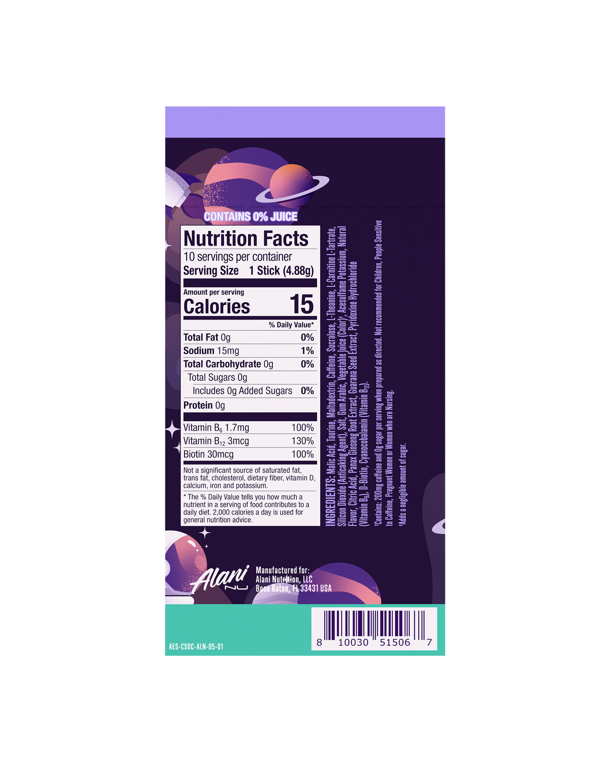 Alani Nu Energy Sticks - Cosmic Stardust D3 - image 3