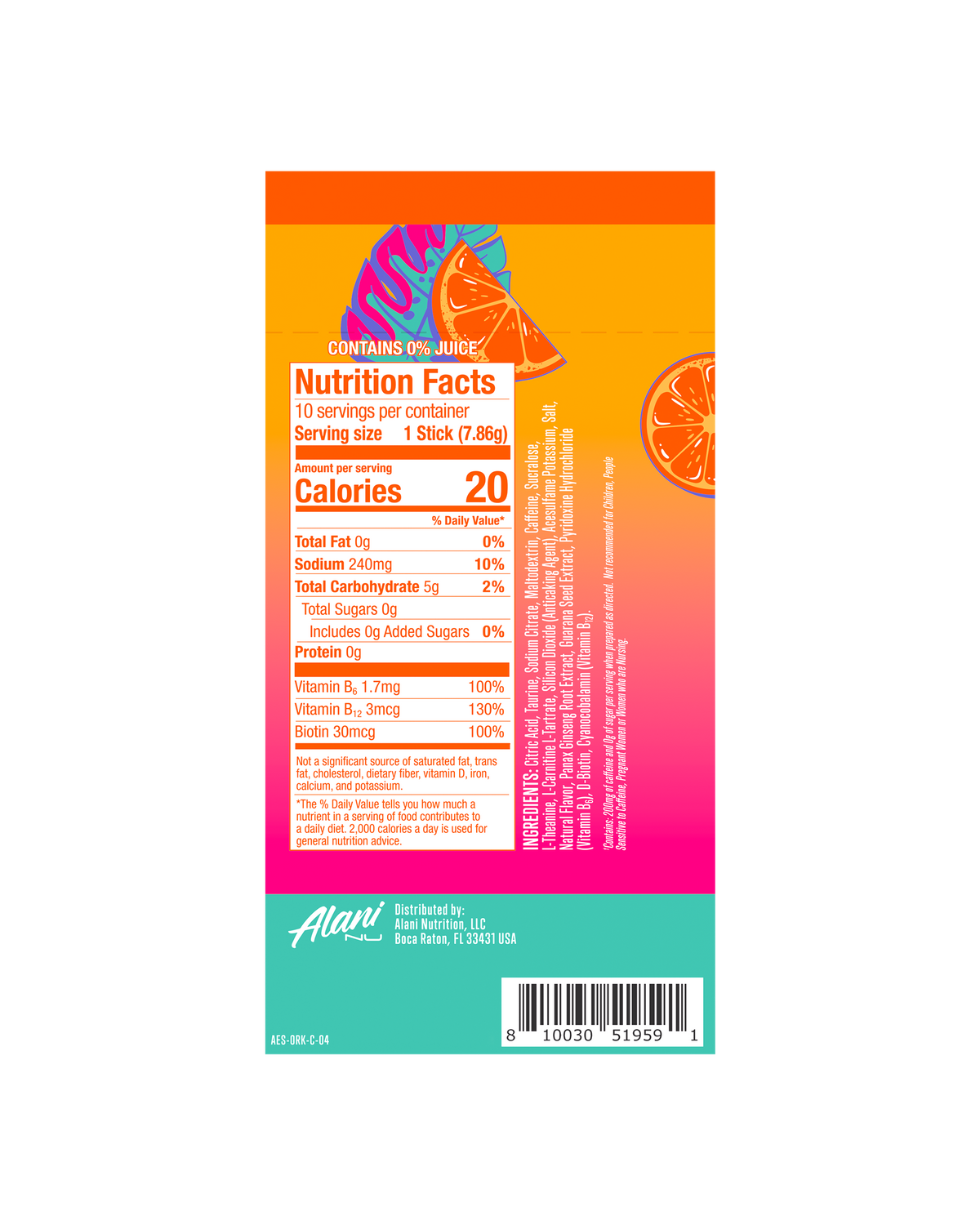 Alani Nu Energy Sticks - Orange Kiss I0 - image 3