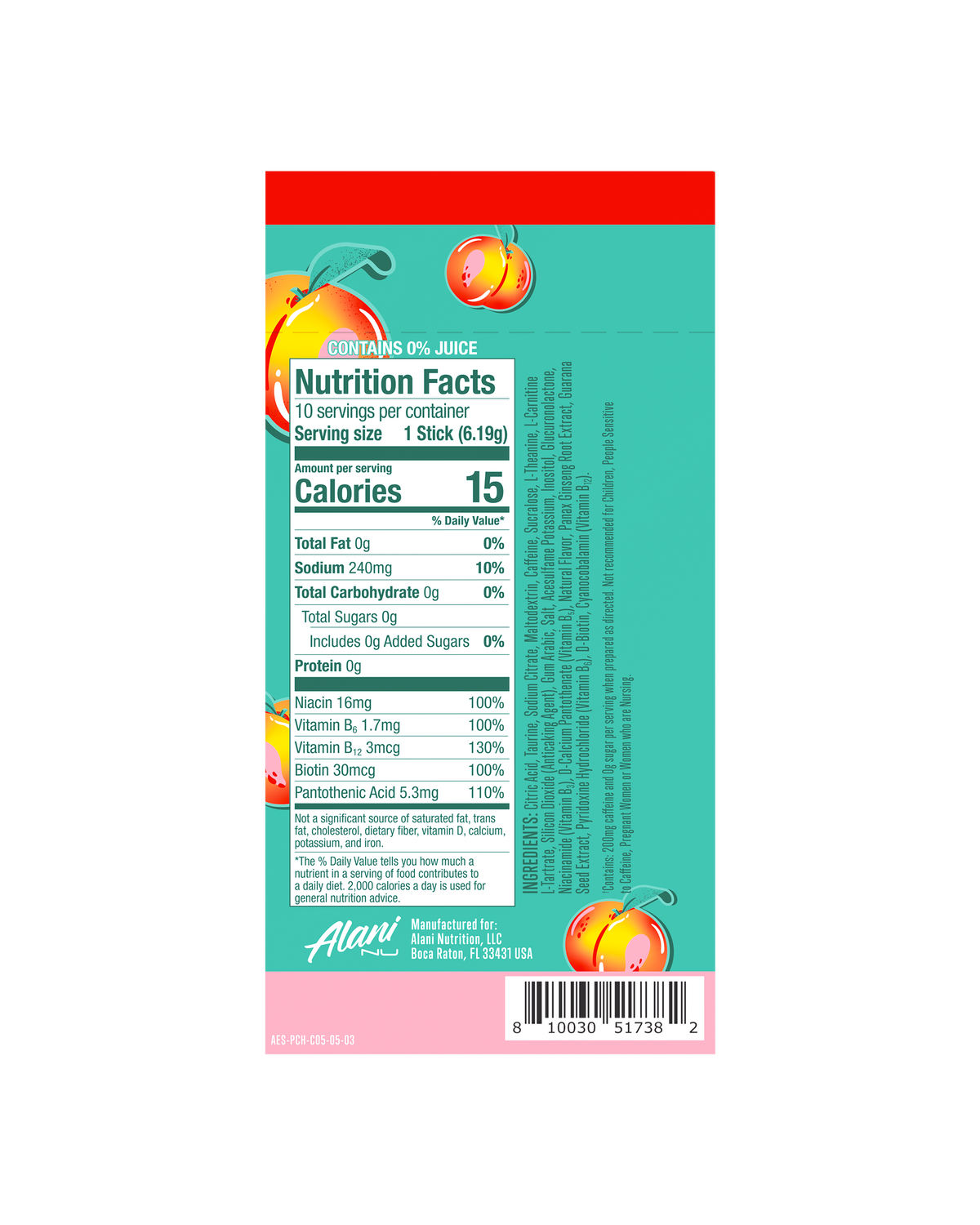 Alani Nu Energy Sticks - Juicy Peach A5 - image 3