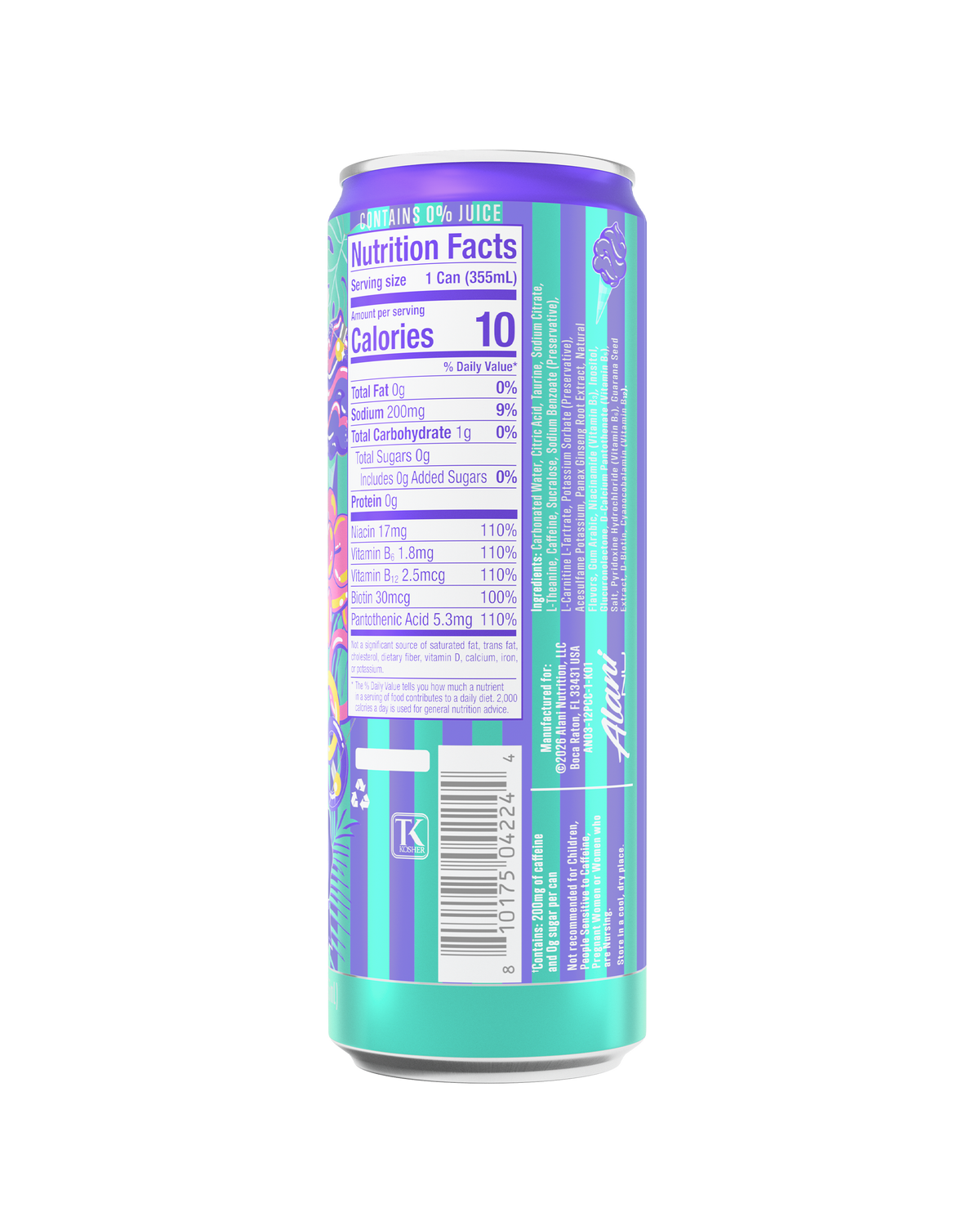 Alani Nu Energy Drink - Purple Cotton Candy G0 - image 3